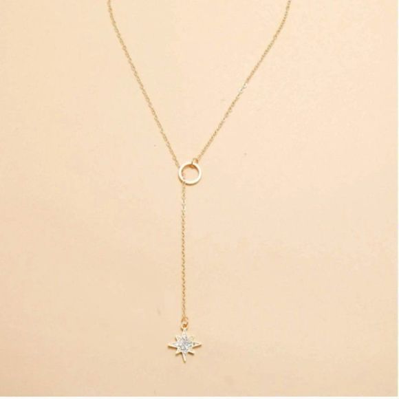 7/$35 Crystal Star Charm Lariat Necklace - Picture 3 of 10